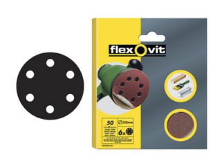 Flexovit Hook & Loop Sanding Disc 150mm Coarse 50G (Pack 6) (3157625530362) FLV26394