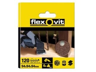 Flexovit Delta Hook & Loop Sanding Sheets 94mm Fine 120G (Pack 6) (3157625530416) FLV26401