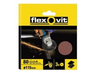 Flexovit Aluminium Oxide Fibre Disc 115mm Extra Coarse 36G (Pack 3) (3157625554498) FLV27531