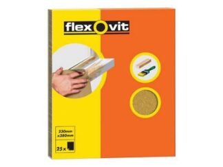 Flexovit Glasspaper Sanding Sheets 230 x 280mm Grade S2 (25) (5010352582371) FLV58237