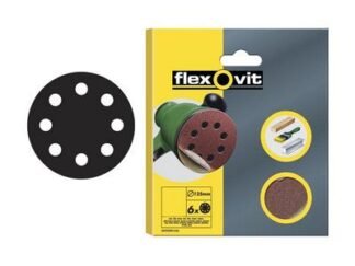 Flexovit Hook & Loop Sanding Disc 125mm Extra Fine 180G (Pack 6) (8711479422256) FLV89890