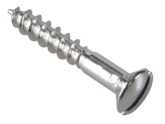 Forgefix Multi-Purpose Screw SL Raised Head Chrome Plated 4.0 x 25mm ForgePack 35 (5028485185536) FOR185536