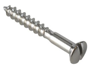 Forgefix Multi-Purpose Screw SL Raised Head Chrome Plated 4.0 x 30mm ForgePack 30 (5028485185567) FOR185567