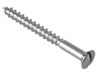 Forgefix Multi-Purpose Screw SL Raised Head Chrome Plated 4.0 x 40mm ForgePack 20 (5028485185598) FOR185598