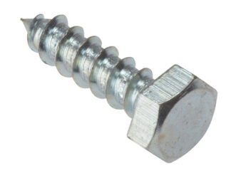 Forgefix Coach Screw Hexagon Head Single Thread ZP M6 x 80mm Bag 10 (5028485048114) FORCS680G