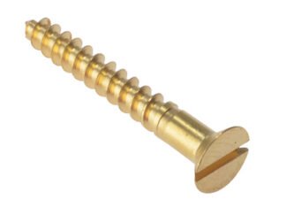 Forgefix Wood Screw Slotted CSK Solid Brass 1.3/4in x 8 Box 200 (5028485014560) FORCSK1348B