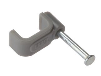 Forgefix Cable Clip Flat Grey 2.50mm Box 100 (5028485014850) FORFCC25G