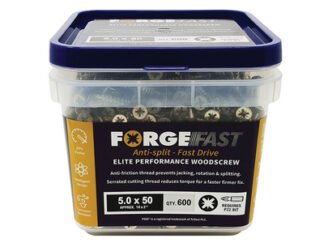 Forgefix ForgeFast Pozi Compatible Elite Performance Wood Screw ZY 5.0 x 50mm Tub 600 (5028485157779) FORFFP550YT