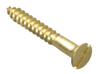 Forgefix Wood Screw Slotted CSK Brass 1.1/2in x 10 Forge Pack 8 (5028485166382) FORFPC11210B