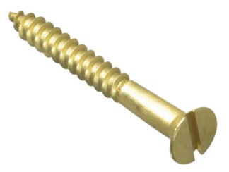 Forgefix Wood Screw Slotted CSK Brass 1.1/2in x 8 Forge Pack 10 (5028485166351) FORFPC1128B