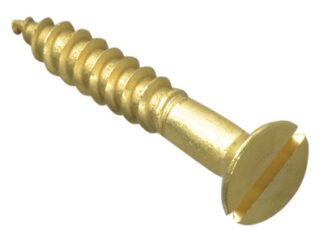 Forgefix Wood Screw Slotted CSK Brass 1.1/4in x 10 Forge Pack 10 (5028485166375) FORFPC11410B