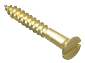 Forgefix Wood Screw Slotted CSK Brass 1.1/4in x 8 Forge Pack 12 (5028485166344) FORFPC1148B