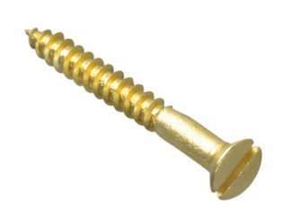 Forgefix Wood Screw Slotted CSK Brass 1in x 4 Forge Pack 35 (5028485166221) FORFPC14B