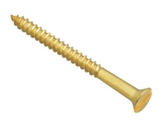 Forgefix Wood Screw Slotted CSK Brass 2in x 8 Forge Pack 8 (5028485166368) FORFPC28B