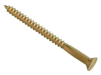 Forgefix Wood Screw Slotted CSK Brass 3in x 12 Forge Pack 4 (5028485166443) FORFPC312B