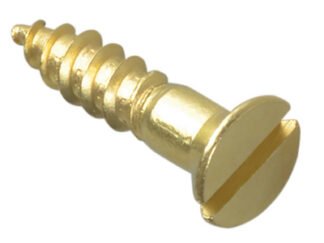Forgefix Wood Screw Slotted CSK Brass 3/4in x 8 Forge Pack 20 (5028485166306) FORFPC348B