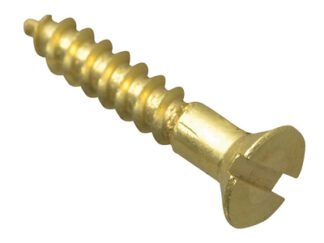 Forgefix Wood Screw Slotted CSK Brass 5/8in x 4 Forge Pack 50 (5028485166184) FORFPC584B
