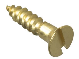 Forgefix Wood Screw Slotted CSK Brass 5/8in x 6 Forge Pack 30 (5028485166245) FORFPC586B
