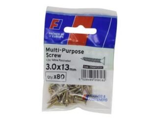 Forgefix Multi-Purpose Pozi Screw CSK ST ZYP 3.0 x 13mm ForgePack 80 (5028485258162) FORFPMS313Y