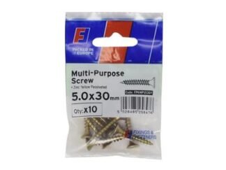 Forgefix Multi-Purpose Pozi Screw CSK ST ZYP 5.0 x 30mm ForgePack 10 (5028485258476) FORFPMS530Y
