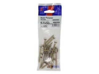 Forgefix Multi-Purpose Pozi Screw CSK ST ZYP 5.0 x 50mm ForgePack 20 (5028485258803) FORFPMS550Y