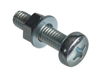 Forgefix Machine Screw Pozi Compatible Pan Head ZP M5 x 20mm Forge Pack 10 (5028485166962) FORFPMSPH520