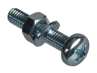 Forgefix Machine Screw Pozi Compatible Pan Head ZP M6 x 30mm Forge Pack 6 (5028485167013) FORFPMSPH630
