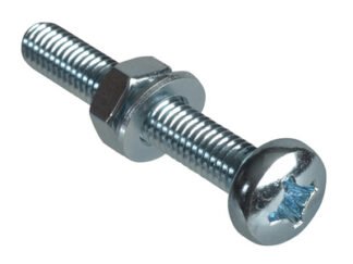 Forgefix Machine Screw Pozi Compatible Pan Head ZP M6 x 40mm Forge Pack 4 (5028485167020) FORFPMSPH640