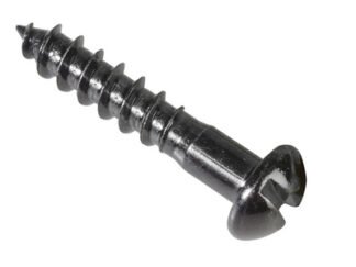 Forgefix Wood Screw Slotted Round Head ST Black Japanned 1in x 10 Forge Pack 15 (5028485166573) FORFPR110J
