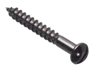 Forgefix Wood Screw Slotted Round Head ST Black Japanned 1.1/2in x 10 Forge Pack 8 (5028485166580) FORFPR11210J