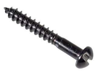 Forgefix Wood Screw Slotted Round Head ST Black Japanned 1in x 6 Forge Pack 35 (5028485166535) FORFPR16J