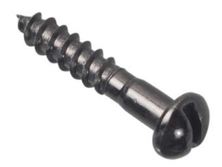 Forgefix Wood Screw Slotted Round Head ST Black Japanned 3/4in x 6 Forge Pack 40 (5028485166511) FORFPR346J