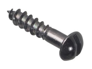 Forgefix Wood Screw Slotted Round Head ST Black Japanned 3/4in x 8 ForgePack 25 (5028485166528) FORFPR348J