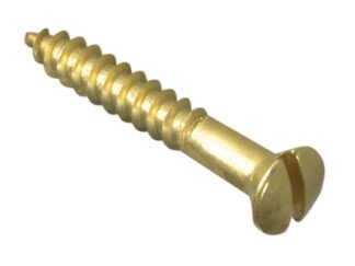 Forgefix Wood Screw Slotted Raised Head ST Solid Brass 1.1/2 x 8in Forge Pack 10 (5028485166504) FORFPRH1128B