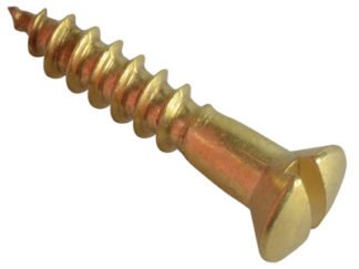 Forgefix Wood Screw Slotted Raised Head ST Solid Brass 3/4in x 6 Forge Pack 25 (5028485166467) FORFPRA346B