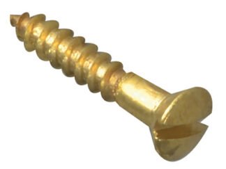 Forgefix Wood Screw Slotted Raised Head ST Solid Brass 5/8in x 4 Forge Pack 40 (5028485166450) FORFPRA584B