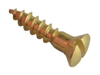 Forgefix Wood Screw Slotted Raised Head Solid Brass 5/8in x 6 ForgePack 25 (5028485166481) FORFPRA586B
