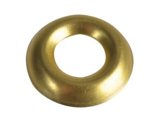 Forgefix Screw Cup Washers Brass No.10 Forge Pack 20 (5028485168195) FORFPSCW10B