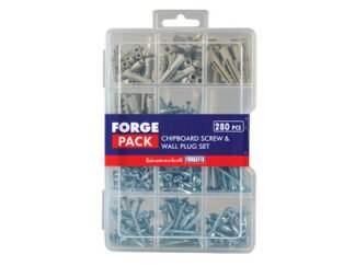 Forgefix Screw & Wall Plug Kit ForgePack 280 Piece (5028485168362) FORFPSPSET