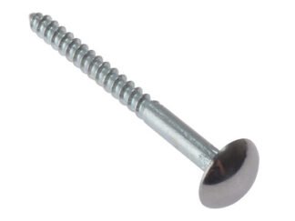 Forgefix Mirror Screw Chrome Domed Top Slotted CSK ST ZP 3/4in x 8 Bag 10 (5028485048411) FORMS34CPM