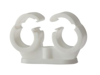 Forgefix Pipe Clip Double Cliplock 22mm Box 50 (5060481990998) FORPCDC22