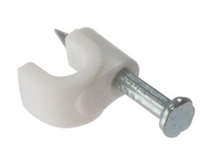 Forgefix Cable Clip Round White 4-5mm Box 200 (5028485014713) FORRCC45W