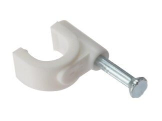 Forgefix Cable Clip Round White 9-11mm Box 100 (5028485014751) FORRCC911W