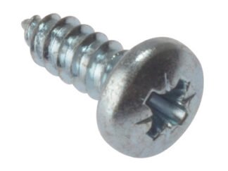 Forgefix Self-Tapping Screw Pozi Compatible Pan Head ZP 1/2in x 10 Box 200 (5028485492528) FORSTP1210Z