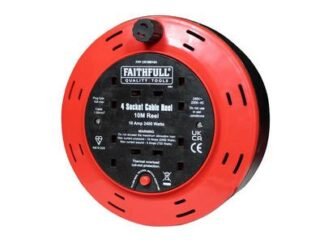 Faithfull Cable Reel 240V 10A 4-Socket 10m (5023969232324) FPPCR10M10A