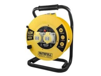 Faithfull Open Cable Reel 110V 40m 16A 2 Socket (1.5mm Cable) (5023969012629) FPPCR40110HD