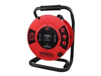 Faithfull Open Cable Reel 240V 40m 13A 4 Socket (1.25mm Cable) (5023969012636) FPPCR40240HD