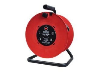 Faithfull Open Drum Cable Reel 240V 13A 2-Socket 50m (5023969216256) FPPCR50M