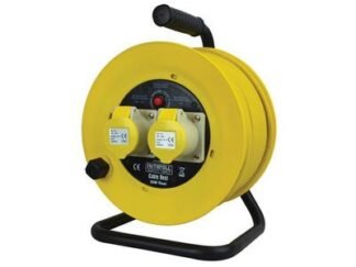 Faithfull Open Drum Cable Reel 110V 16A 2-Socket 50m (1.5mm Cable) (5023969264646) FPPCR50ML