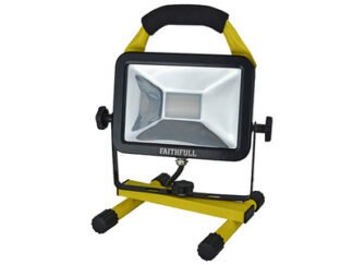 Faithfull SMD LED Pod Site Flood Light 20W 1800 Lumens 110V (5023969315386) FPPSL20FL